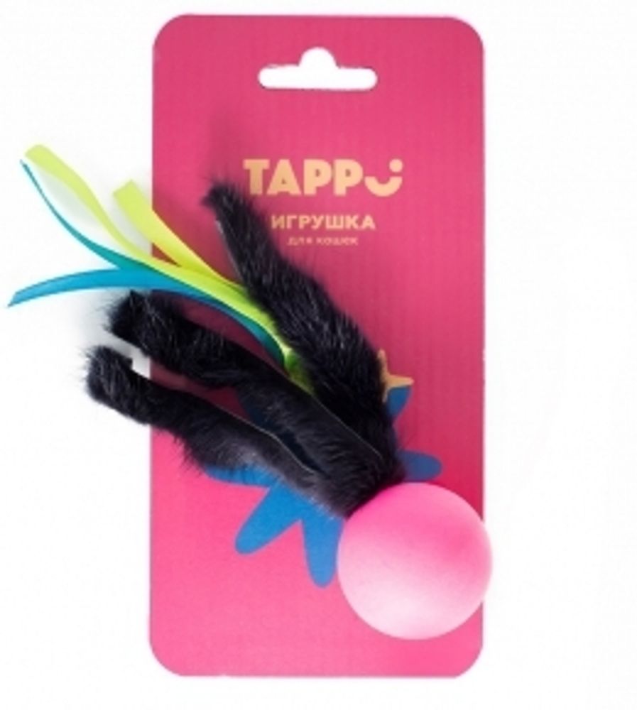 Tappi мяч &quot;Нолли&quot; с хвостом из натурального меха норки и лент