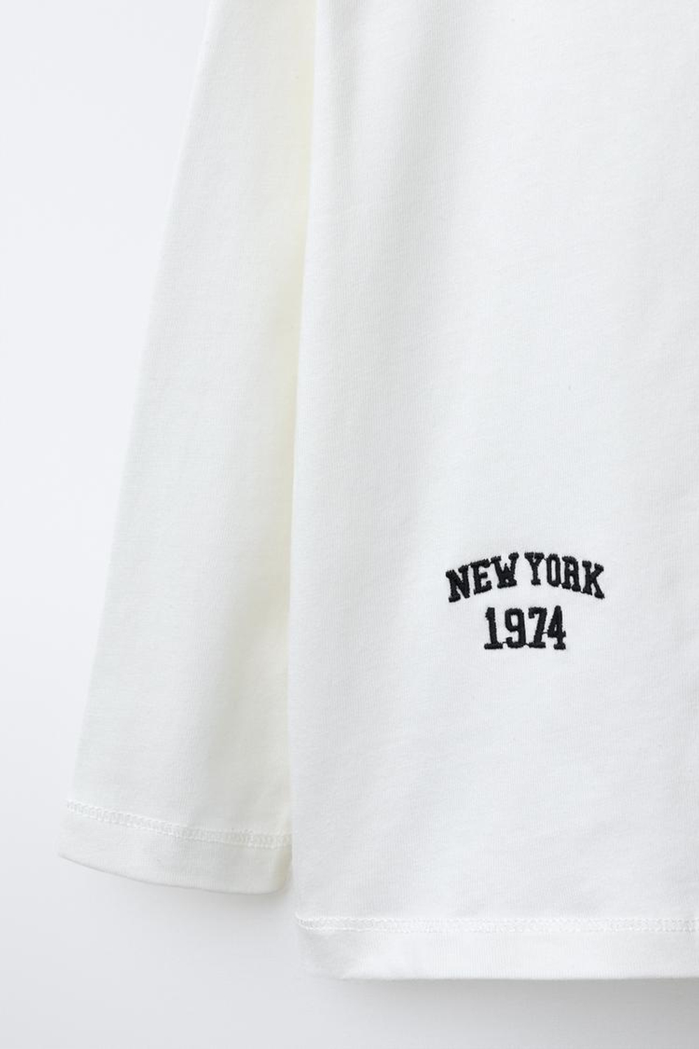 ZARA ФУТБОЛКА С ВЫШИВКОЙ «МЕДВЕДЬ», БЕЛЫЙ