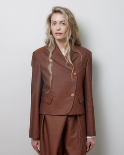Жакет двубортный из шерсти Вивьен Вествуд корица