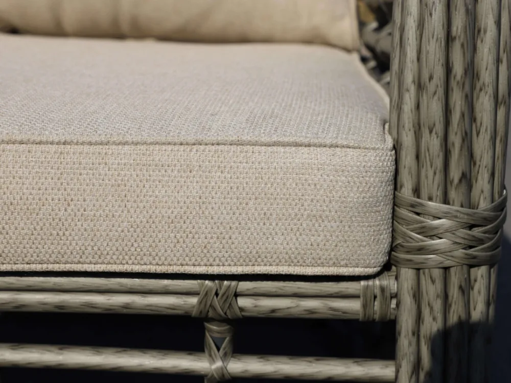"Ницца" диван из искусственного ротанга трехместный, цвет серый