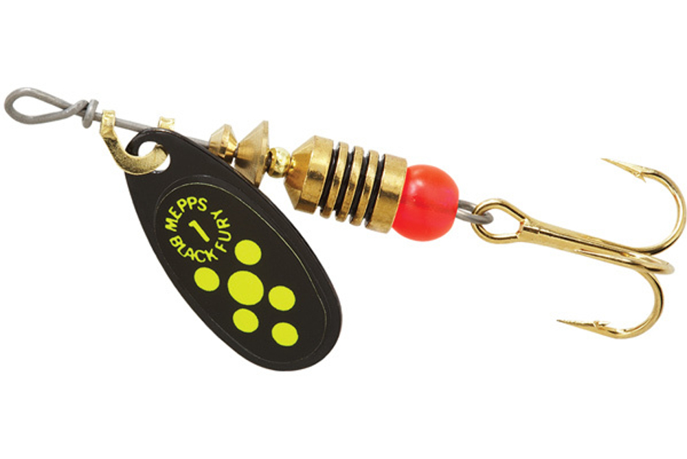 Блесна вращающаяся Mepps BLACK FURY 1, Black/Chartreuse
