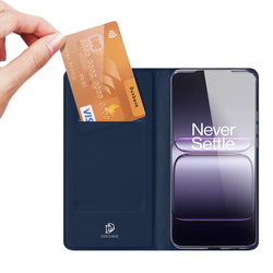 Чехол книжка из PU кожи синего цвета от Dux Ducis для OnePlus Nord CE5 и Ace 5 Racing, серия Skin Pro Series Case