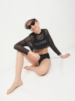 Раздельный купальник спортивный с капюшоном