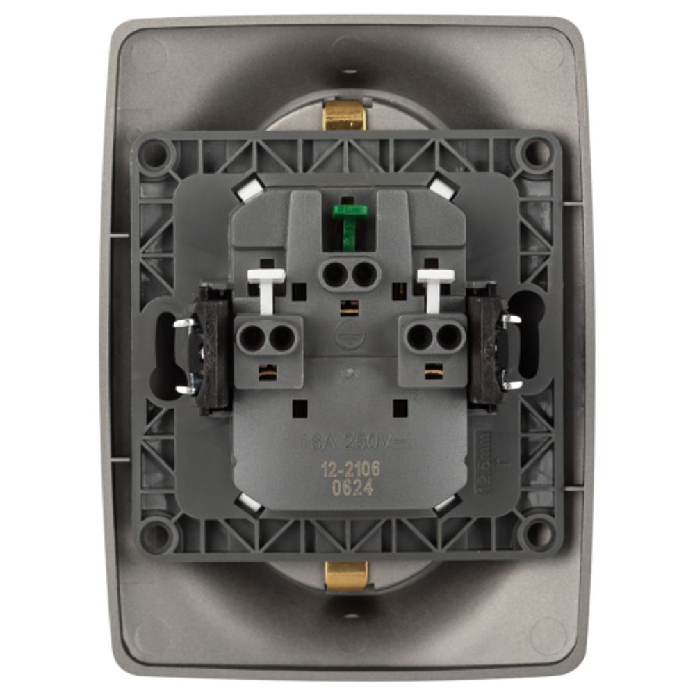 Розетка ЭРА Серия 12 12-2106-16 двойная 2X2P+E Schuko 16А-250В титан