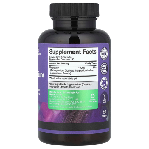 Nature's Craft, Тройной комплекс магния, 90 капсул (133 мг в капсуле)