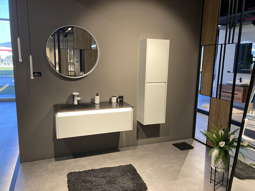 Тумба с раковиной Orka Lisbon 110 5001435 подвесная Кашемировая матовая