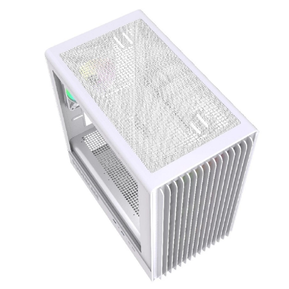 Корпус для компьютера Powercase Корпус Mistral Micro C4W ARGB, Tempered Glass, 4x 120mm ARGB PWM Fan, белый, mATX (CMMCW-A4)