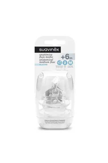 Соска Suavinex Anti-Colic силикон (средний поток) 2 шт.