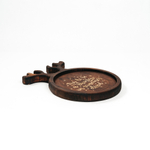 Деревянная менажница из сибирского кедра для подачи блюд и закусок с гравировкой "Try to be a rainbow in someone's cloud". MG89