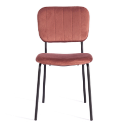 Стул CAROL (mod. UC06) / 1 шт. в упаковке металл, вельвет, 45 х 56 х 82 см, Coral (коралловый) HLR44 / черный