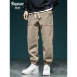 Модные брендовые спортивные штаны в американском стиле, мужские свободные повседневные брюки больших размеров, Осенние новые спортивные штаны из синели для полных мужчин