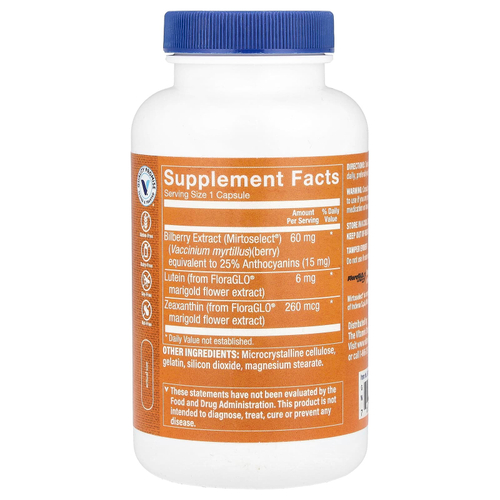 The Vitamin Shoppe, Лютеин с экстрактом черники, 240 капсул