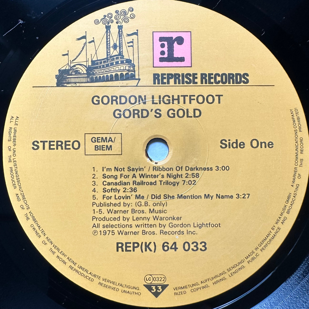 Gordon Lightfoot - Gord's Gold 2LP (Германия)