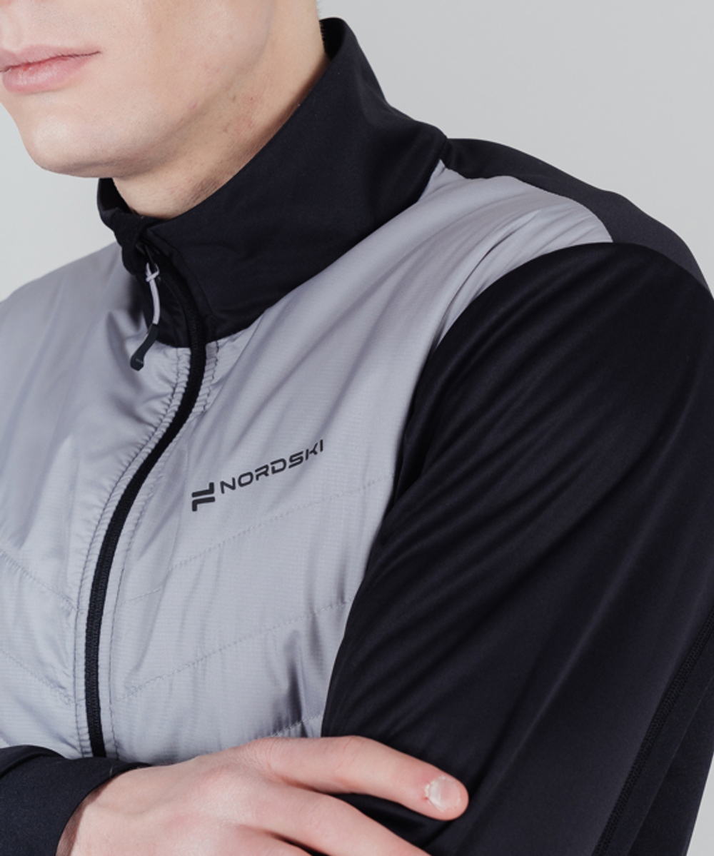 Куртка разминочная NORDSKI HYBRID Black/Grey, мужская, NSM855201