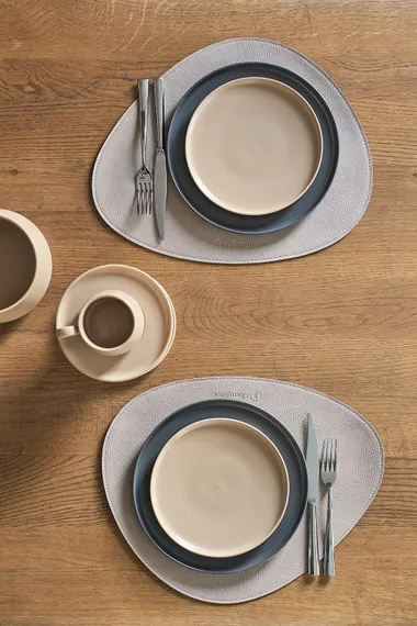 Набор из 4-х двухсторонних сервировочных салфеток drop, 33х41 см, шоколадный/бежевый