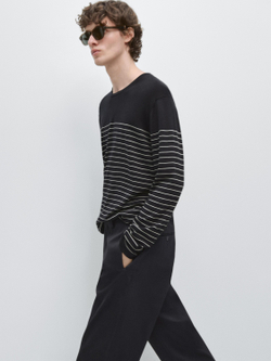 Massimo Dutti Брюки Barrel Fit приталенного кроя, темно-синий