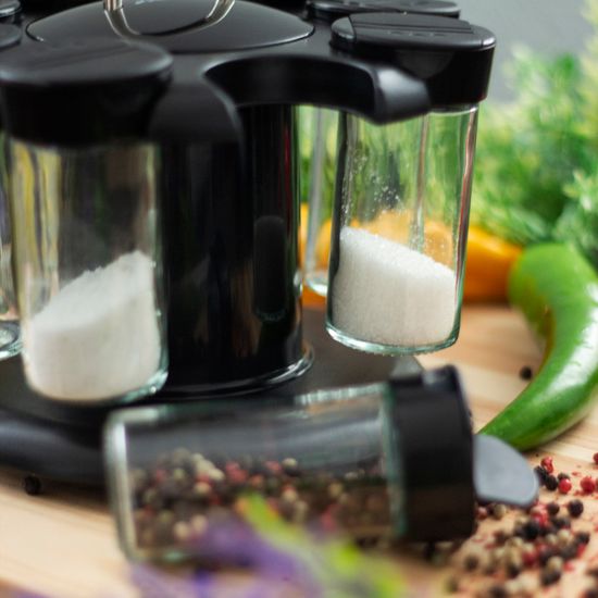 Набор ёмкостей для специй Kamille КМ-7050 (8 шт.) на круглой подставке