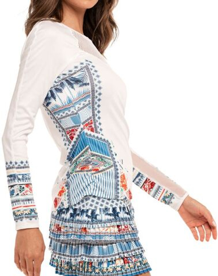 Женская теннисная футболка   Lucky in Love Playing In Paradise L/S - aegean blue