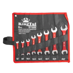 Набор ключей рожковых 8пр. (6х7-20х22мм) на полотне KingTul kraft KT-1008k(3208K)