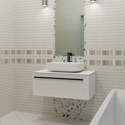 Тумба с раковиной LA FENICE Elba Bianco 100 белая/столешница белая