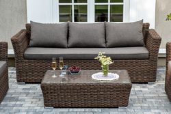 "Капучино" лаунж-зона из искусственного ротанга, цвет коричневый