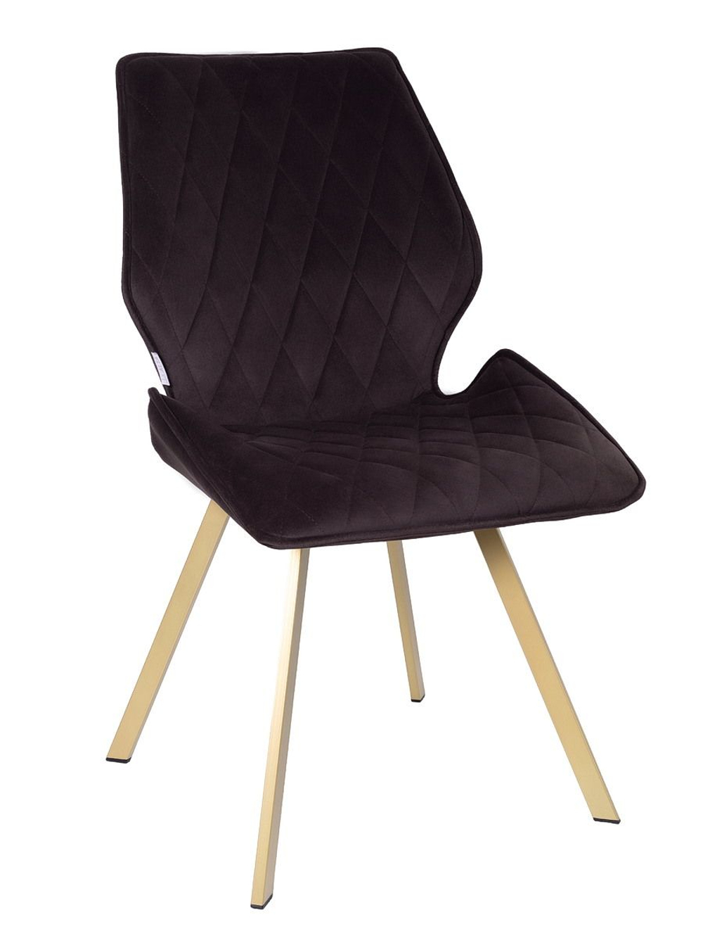 Стул LA ALTA OSTIN 180 велюр горький шоколад, каркас квадрат шампань