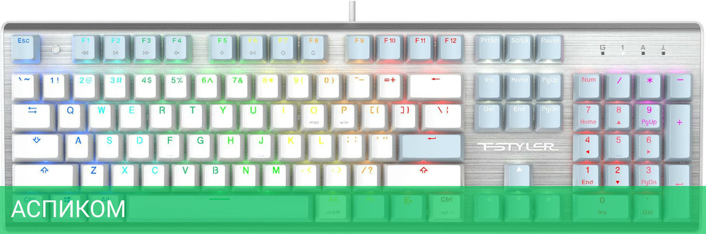 Клавиатура A4Tech Fstyler Neon синий/белый (FS100)