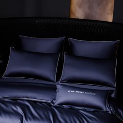 Комплект постельного белья Однотонный Сатин Премиум «Глубина океана»