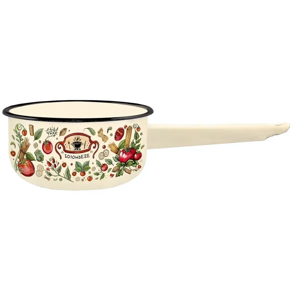 Ковш эмал 1,0л цил без/кр Болоньезе ТМ Appetite