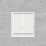 Переключатель двухклавишный с подсветкой, KANT, белая магнолия