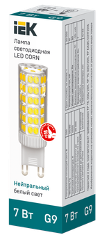 Лампа светодиодная CORN капсула 7Вт 230В 4000К керамика G9 IEK