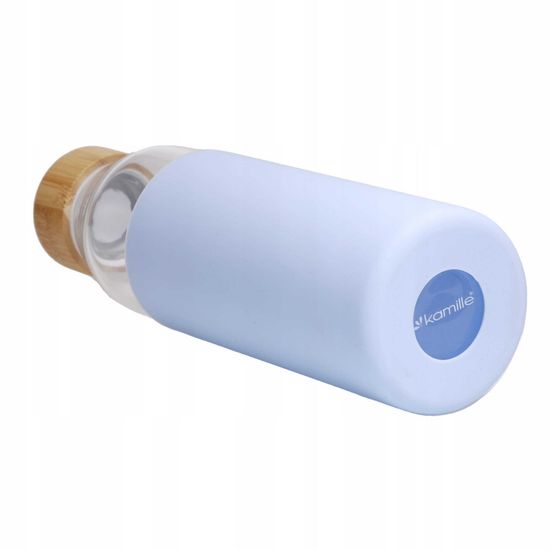 Бутылка для воды 500 мл. Kamille KM 9022 стеклянная в силиконовом чехле