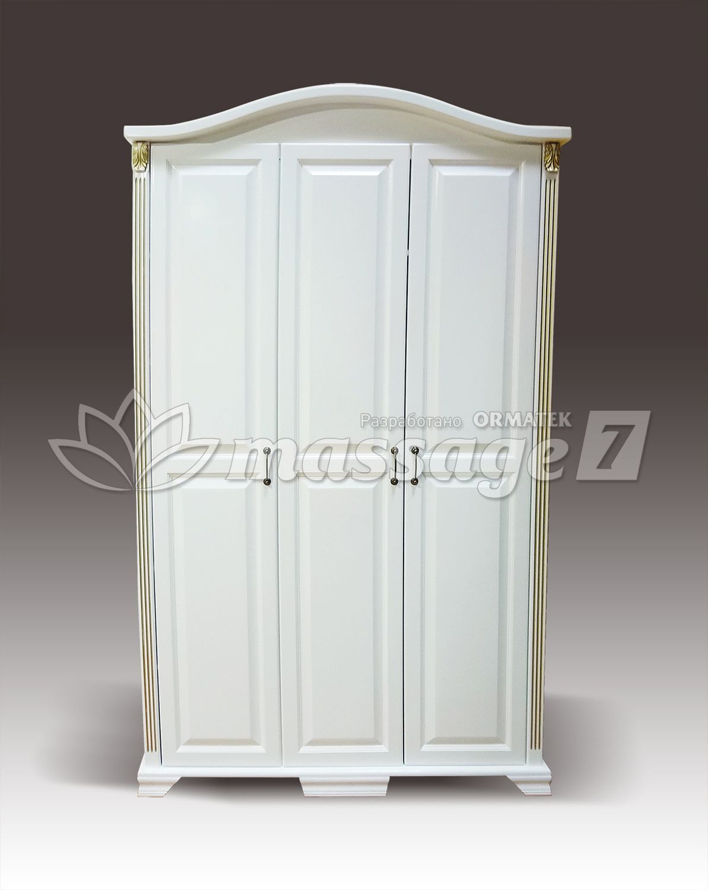 Шкаф Оливия 3х створчатый с гнутым багетом
