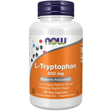Now Foods L-Tryptophan 500 mg 60 / 120 veg capsules , L-триптофан