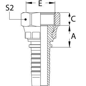 Фитинг DN 12 ORFS (Г) 1 размер под ключ 30