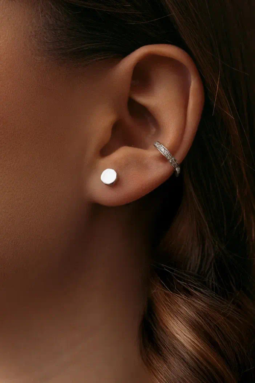 Серьги ''Гвозди'' гладкие в серебре