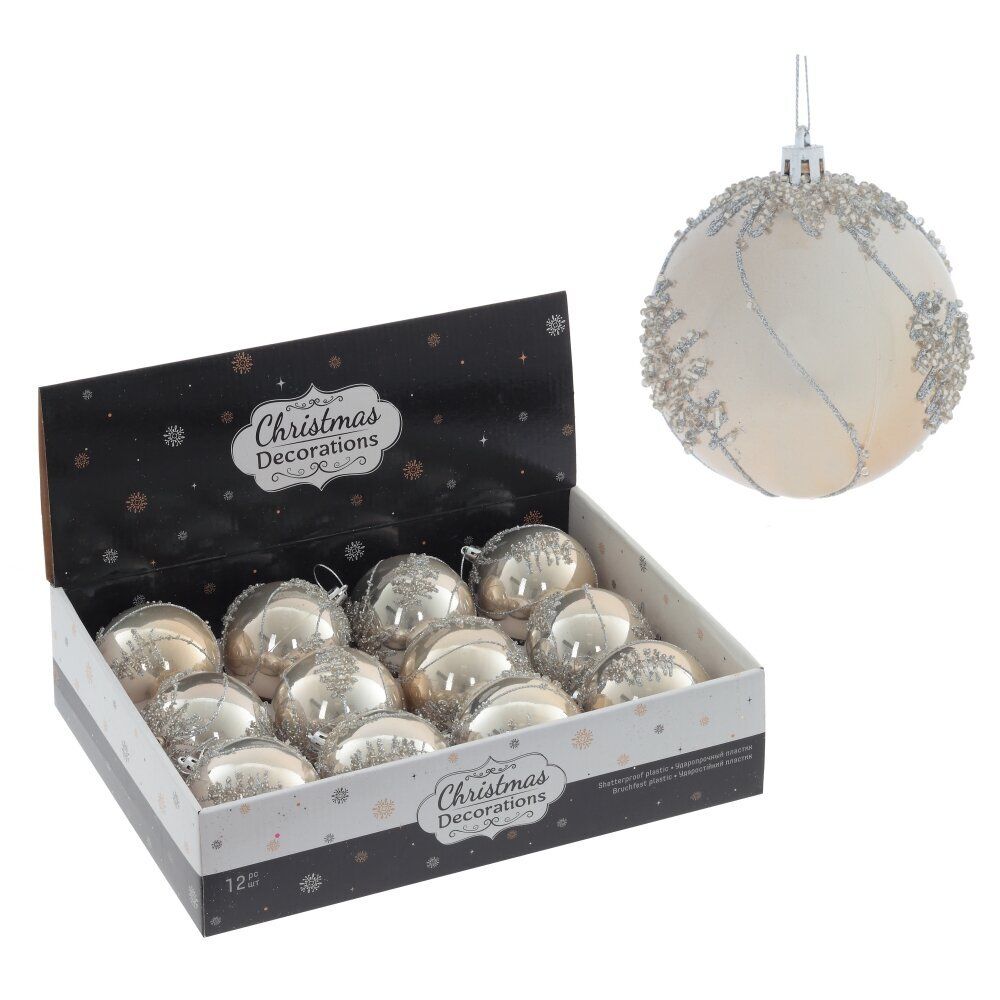 GAEM Набор из 12шт Украшение новогоднее "Шар", D 8 см, L36 W27 H9 см