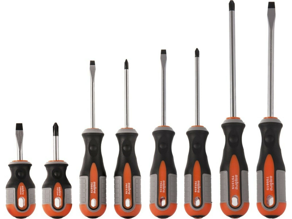 975008 Набор отверток стержневых ROUND GRIP, 8 предметов