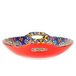 Блюдо с ручками " " (красный) 22.5х20.5х4,5см (min9) (транспортная упаковка)