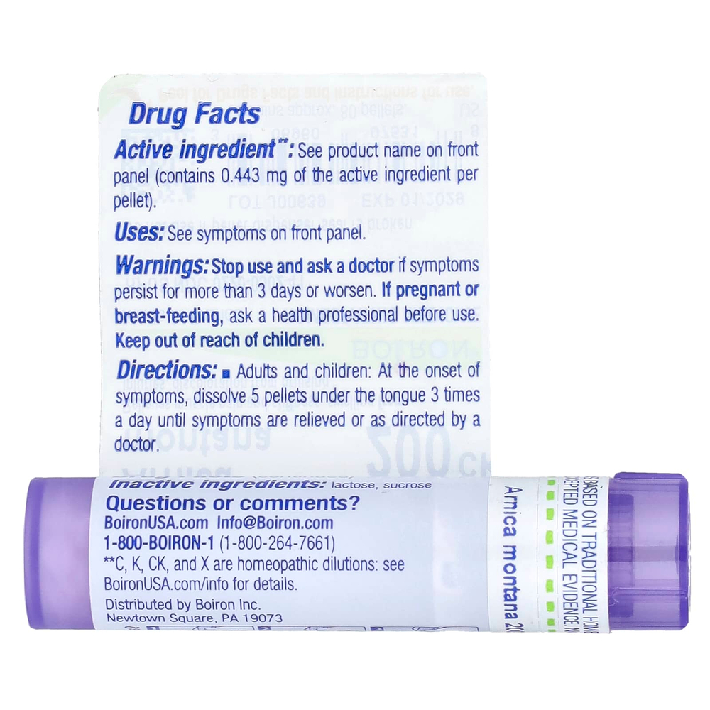 Boiron, Арника монтана, 200CK, обезболивающее, прибл. 80 гранул