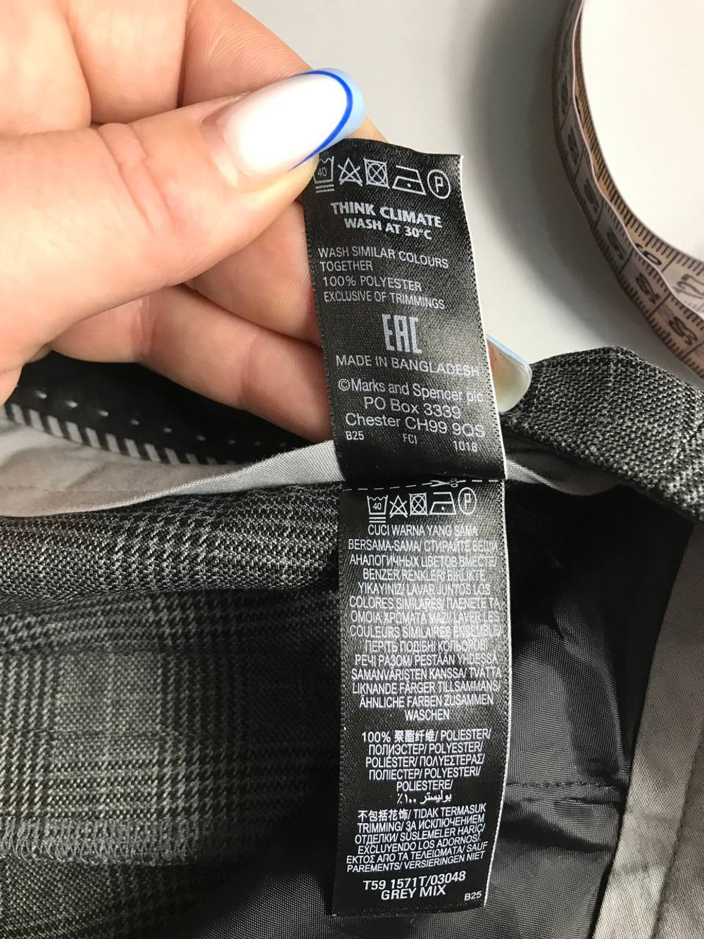 Брюки Marks&Spencer в клетку, маркировка 40, визуально на 46 размер