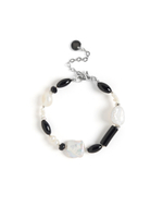 Браслет "Chess queen" с черным агатом Silver