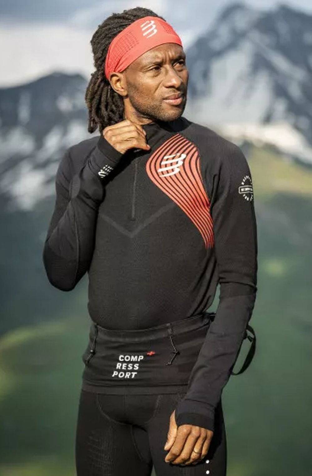 Термобелье Compressport Winter Trail Postural Long Sleeve Top - black/core red