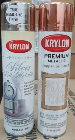 Аэрозольная краска Krylon Metallic Copper Brilliance МЕДЬ (яркий), СЕРЕБРО (фольга) (США)