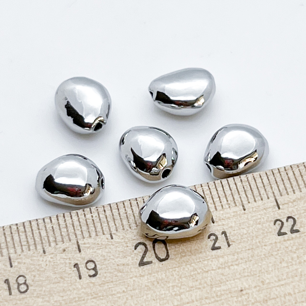 Бусина, цвет серебро, размер 10*8,5 мм, цена за 1 шт