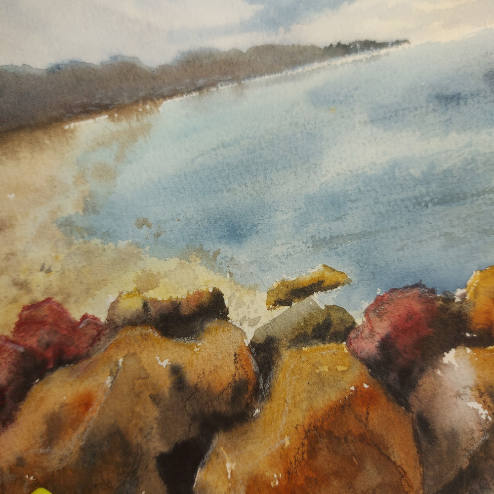 Картина авторская акварельная в паспарту 30х40 см на стену для интерьера "Небеса"