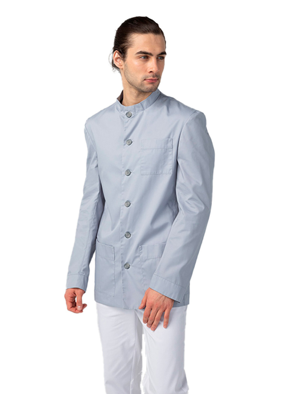 Пиджак медицинский мужской Dr. Nice DRN811 на пуговицах, белый, 52