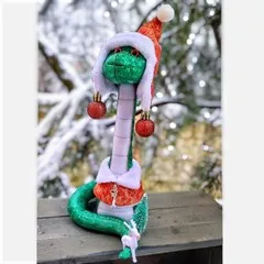 Игрушка ручной работы «Змейка новогодняя» / 26 - 27см