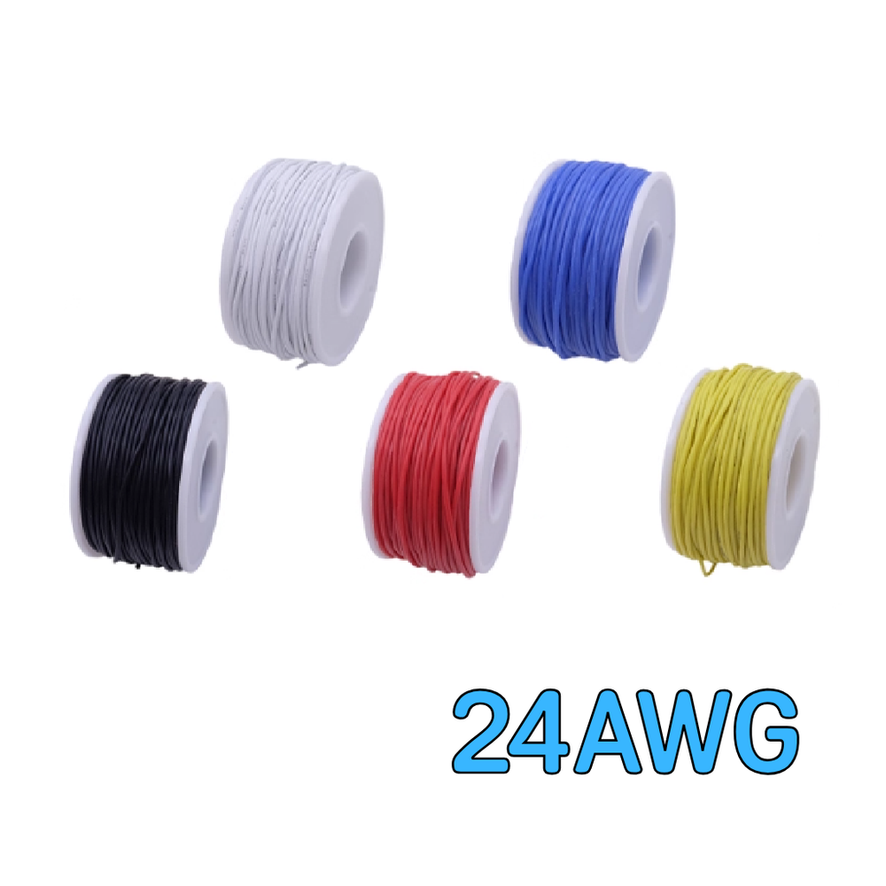 Комплект проводов силиконовых 24AWG - Ч/Б/К/С/Ж