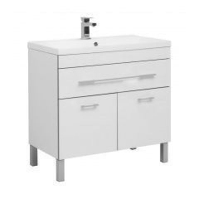 Тумба с раковиной Aquanet Верона NEW 90 белый (напольная 1 ящик 2 дверцы)
